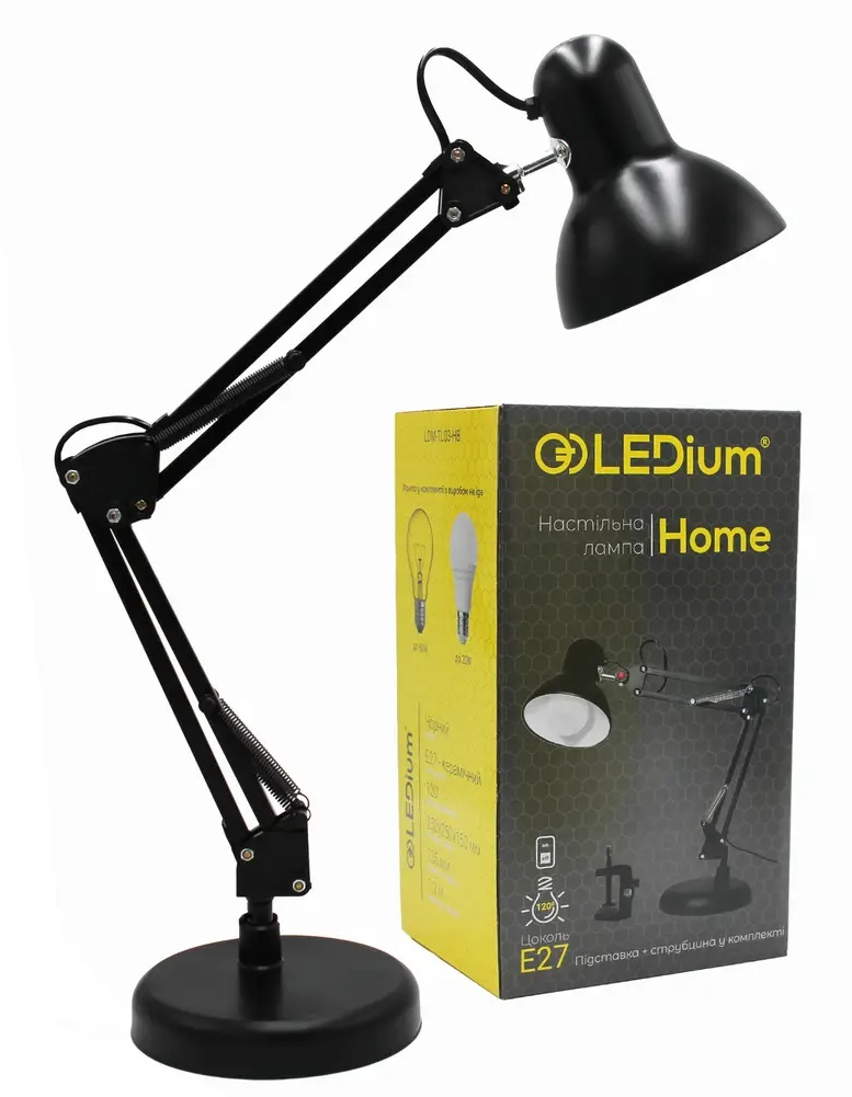 Настільна лампа HOME E27 чорна LEDium